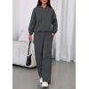 imagePRETTYGARDEN Womens Sweatsuits 2 Piece Set 2025 Casual Winter Long Sleeve Hoodie Loose Wide Leg Sweatpants Fall TracksuitDark Grey