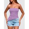 imagePRETTYGARDEN Womens Tube Top 2025 Summer Trendy Strapless Tops Going Out Outfits Ruched Asymmetrical Bandeau ShirtsPurple
