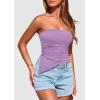 imagePRETTYGARDEN Womens Tube Top 2025 Summer Trendy Strapless Tops Going Out Outfits Ruched Asymmetrical Bandeau ShirtsPurple