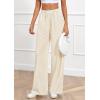 imagePRETTYGARDEN Womens Wide Leg Striped Pants 2025 Fall Casual High Waisted Baggy Palazzo Lounge Trousers Fashion BottomsApricot