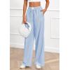 imagePRETTYGARDEN Womens Wide Leg Striped Pants 2025 Fall Casual High Waisted Baggy Palazzo Lounge Trousers Fashion BottomsBlue