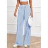 imagePRETTYGARDEN Womens Wide Leg Striped Pants 2025 Fall Casual High Waisted Baggy Palazzo Lounge Trousers Fashion BottomsBlue