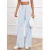 imagePRETTYGARDEN Womens Wide Leg Striped Pants 2025 Fall Casual High Waisted Baggy Palazzo Lounge Trousers Fashion BottomsLight Blue
