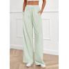 imagePRETTYGARDEN Womens Wide Leg Striped Pants 2025 Fall Casual High Waisted Baggy Palazzo Lounge Trousers Fashion BottomsLight Green