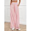 imagePRETTYGARDEN Womens Wide Leg Striped Pants 2025 Fall Casual High Waisted Baggy Palazzo Lounge Trousers Fashion BottomsRed