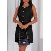 imagePRETTYGARDEN Work Dresses for Women 2025 Summer Business Formal Short Dress Sleeveless Button Down Elegant Office OutfitsBlack