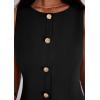 imagePRETTYGARDEN Work Dresses for Women 2025 Summer Business Formal Short Dress Sleeveless Button Down Elegant Office OutfitsBlack