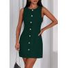 imagePRETTYGARDEN Work Dresses for Women 2025 Summer Business Formal Short Dress Sleeveless Button Down Elegant Office OutfitsGreen