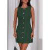 imagePRETTYGARDEN Work Dresses for Women 2025 Summer Business Formal Short Dress Sleeveless Button Down Elegant Office OutfitsGreen