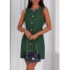 imagePRETTYGARDEN Work Dresses for Women 2025 Summer Business Formal Short Dress Sleeveless Button Down Elegant Office OutfitsGreen