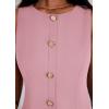 imagePRETTYGARDEN Work Dresses for Women 2025 Summer Business Formal Short Dress Sleeveless Button Down Elegant Office OutfitsPink