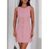 imagePRETTYGARDEN Work Dresses for Women 2025 Summer Business Formal Short Dress Sleeveless Button Down Elegant Office OutfitsPink