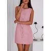imagePRETTYGARDEN Work Dresses for Women 2025 Summer Business Formal Short Dress Sleeveless Button Down Elegant Office OutfitsPink