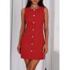 imagePRETTYGARDEN Work Dresses for Women 2025 Summer Business Formal Short Dress Sleeveless Button Down Elegant Office OutfitsRed