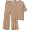 imagePRETTYGARDEN 2 Piece Lounge Sets for Women Summer 2025 Short Sleeve Tops Wide Leg Pants Matching Travel Outfits ClothingKhaki