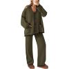 imagePRETTYGARDEN Lounge Sets for Women Fall 2025 Loungewear 2 Piece Outfits Cardigan Sweaters Track Suit Matching Winter ClothingKhaki Green