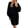 imagePRETTYGARDEN Womens Fall Sweater Dress Casual Long Sleeve Chunky Knit Pullover Oversized Hoodie Tunic Sweaters Winter ClothesBlack