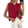 imagePRETTYGARDEN Womens Sweater Vest Cardigans 2025 Fall Lightweight Casual Sleeveless Button Down Knit Tank TopsWine Red