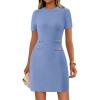 imagePRETTYGARDEN Work Dresses for Women 2025 Summer Business Casual Short Sleeve Formal Sweater Sheath DressSky Blue