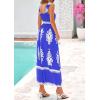 imagePRETTYGARDEN Womens Summer Boho Maxi Dress 2025 Casual Sleeveless Square Neck Floral Aline Smocked Beach Dresses with PocketsFloral Royal Blue White