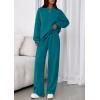 imagePRETTYGARDEN 2 Piece Sets For Women Fall Trendy Long Sleeve Sweatshirt Wide Leg Pants Loungewear Set Matching SweatsuitBlue Green