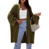 imagePRETTYGARDEN Long Cardigan Sweaters for Women Trendy Fall 2025 Oversized Knit Sweater Jacket Coats Winter Fashion ClothingArmy Green