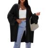 imagePRETTYGARDEN Long Cardigan Sweaters for Women Trendy Fall 2025 Oversized Knit Sweater Jacket Coats Winter Fashion ClothingBlack
