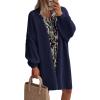 imagePRETTYGARDEN Long Cardigan Sweaters for Women Trendy Fall 2025 Oversized Knit Sweater Jacket Coats Winter Fashion ClothingDark Royal Blue