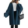 imagePRETTYGARDEN Long Cardigan Sweaters for Women Trendy Fall 2025 Oversized Knit Sweater Jacket Coats Winter Fashion ClothingHaze Blue