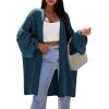 imagePRETTYGARDEN Long Cardigan Sweaters for Women Trendy Fall 2025 Oversized Knit Sweater Jacket Coats Winter Fashion ClothingHaze Blue