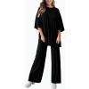 imagePRETTYGARDEN Two Piece Sets For Women Summer Fashion Lounge Matching Set 2025 Travel Vacation Airport Outfits ClothingBlack