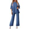 imagePRETTYGARDEN Two Piece Sets For Women Summer Fashion Lounge Matching Set 2025 Travel Vacation Airport Outfits ClothingBlue