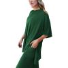 imagePRETTYGARDEN Two Piece Sets For Women Summer Fashion Lounge Matching Set 2025 Travel Vacation Airport Outfits ClothingDark Green