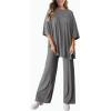 imagePRETTYGARDEN Two Piece Sets For Women Summer Fashion Lounge Matching Set 2025 Travel Vacation Airport Outfits ClothingDark Grey