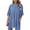 imagePRETTYGARDEN Two Piece Sets For Women Summer Fashion Lounge Matching Set 2025 Travel Vacation Airport Outfits ClothingGrey Blue