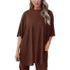 imagePRETTYGARDEN Two Piece Sets For Women Summer Fashion Lounge Matching Set 2025 Travel Vacation Airport Outfits ClothingLight Coffee