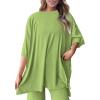 imagePRETTYGARDEN Two Piece Sets For Women Summer Fashion Lounge Matching Set 2025 Travel Vacation Airport Outfits ClothingLight Green