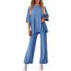 imagePRETTYGARDEN Two Piece Sets For Women Summer Fashion Lounge Matching Set 2025 Travel Vacation Airport Outfits ClothingSky Blue