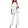 imagePRETTYGARDEN Two Piece Sets For Women Summer Fashion Lounge Matching Set 2025 Travel Vacation Airport Outfits ClothingWhite