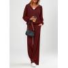 imagePRETTYGARDEN Womens 2 Piece Fall Lounge Sets 2025 Zip Up Hoodie Wide Leg Pants Tracksuit Matching Travel Outfits Clothes BurgundyXSmall
