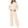 imagePRETTYGARDEN Womens 2 Piece Outfits 2025 Fall Long Sleeve Sweatshirt Wide Leg Pants Lounge Sets Winter Sweatsuits TracksuitBeige