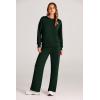 imagePRETTYGARDEN Womens 2 Piece Outfits 2025 Fall Long Sleeve Sweatshirt Wide Leg Pants Lounge Sets Winter Sweatsuits TracksuitDark Green