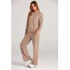 imagePRETTYGARDEN Womens 2 Piece Outfits 2025 Fall Long Sleeve Sweatshirt Wide Leg Pants Lounge Sets Winter Sweatsuits TracksuitKhaki