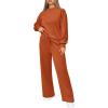 imagePRETTYGARDEN Womens 2 Piece Outfits 2025 Fall Long Sleeve Sweatshirt Wide Leg Pants Lounge Sets Winter Sweatsuits TracksuitOrange