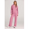 imagePRETTYGARDEN Womens 2 Piece Outfits 2025 Fall Long Sleeve Sweatshirt Wide Leg Pants Lounge Sets Winter Sweatsuits TracksuitPink
