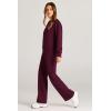 imagePRETTYGARDEN Womens 2 Piece Outfits 2025 Fall Long Sleeve Sweatshirt Wide Leg Pants Lounge Sets Winter Sweatsuits TracksuitWine Red
