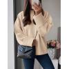 imagePRETTYGARDEN Womens Fall Oversized Sweaters Casual Crewneck Pullover Long Sleeve Fuzzy Chunky Knit Tops BlouseBeige