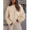 imagePRETTYGARDEN Womens Fall Oversized Sweaters Casual Crewneck Pullover Long Sleeve Fuzzy Chunky Knit Tops BlouseBeige