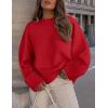 imagePRETTYGARDEN Womens Fall Oversized Sweaters Casual Crewneck Pullover Long Sleeve Fuzzy Chunky Knit Tops BlouseBright Red