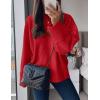 imagePRETTYGARDEN Womens Fall Oversized Sweaters Casual Crewneck Pullover Long Sleeve Fuzzy Chunky Knit Tops BlouseBright Red